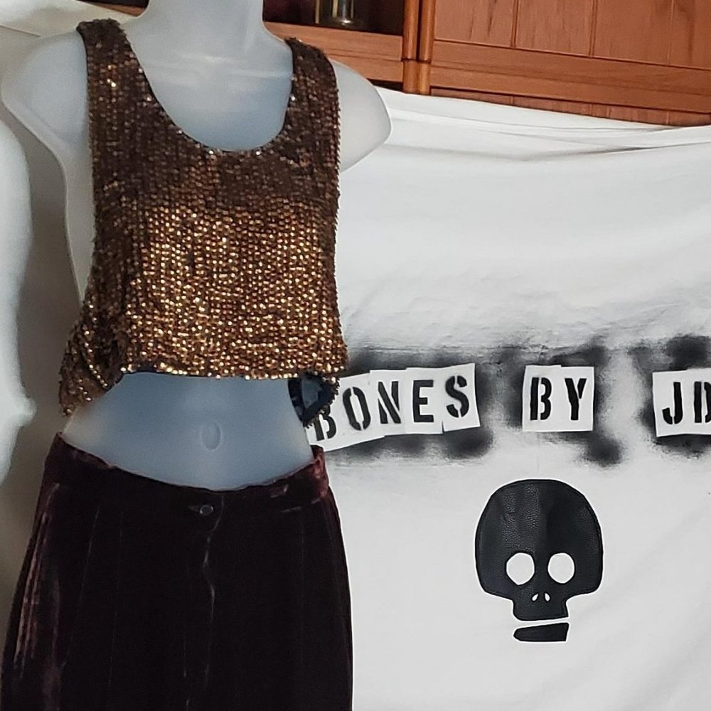 Gold/Bronze Color Sequin Tank Sz S/M